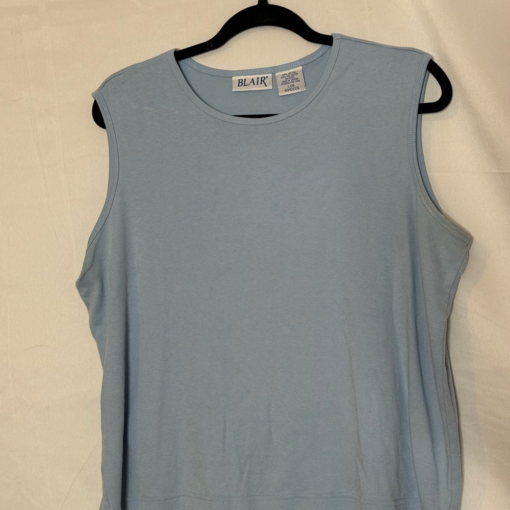 Blair Light Blue Sleeveless Tank Top | Size Large
